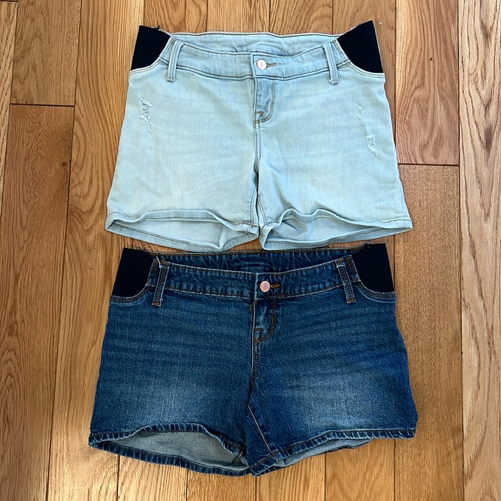 2 pairs maternity shorts size 2